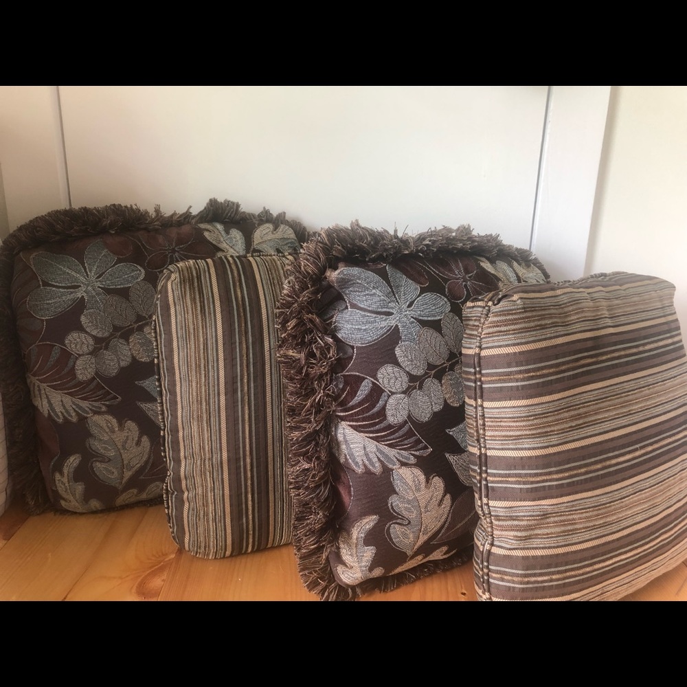 Brown throw pillows